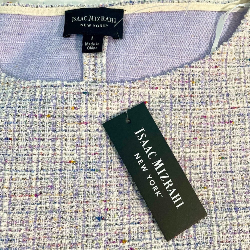Isaac Mizrahi Lavender Tweed Dress NWT (L / Large) - Picture 3 of 6